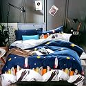 MallowWorld Kids Cartoon Rocket Print Blue Bedsheet 1 Single Bedsheet with 1 Pillow Cover Size 60 inch x 90 inch