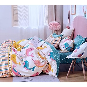 mallowworld kids cartoon soothing fish cartoon print bedsheet 1 double bedsheet with 2 pillow covers size 90 inch x 100 inch