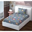 MallowWorld Kids Cartoon Supersoft Lion Print bedsheet 1 Single Bedsheet with 1 Pillow Cover Size 60 inch x 90 inch