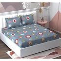MallowWorld Kids Cartoon Supersoft Lion Print bedsheet 1 Double Bedsheet with 2 Pillow Covers Size 90 inch x 100 inch