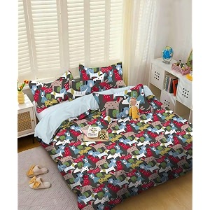 mallowworld microfiber wrinkle free soft for kids single bed king size 6x90 inches cartoon printed  single bed dog and teddy printed kids bedsheet for boys amp girls room