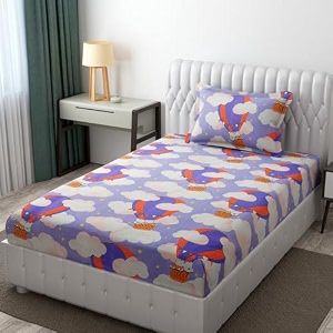 mallowworld microfiber wrinkle free soft for kids single bed king size 6x90 inches cartoon printed  single bed hot balloon printed kids bedsheet for boys amp girls room