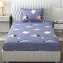 MallowWorld Microfiber Wrinkle Free Soft for Kids (Single Bed King Size 6X90 Inches) Cartoon Printed | Single Bed Shark Printed Kids Bedsheet for Boys &amp; Girls Room