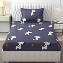MallowWorld Microfiber Wrinkle Free Soft for Kids (Single Bed King Size 6X90 Inches) Cartoon Printed | Single Bed Dog Printed Kids Bedsheet for Boys &amp; Girls Room