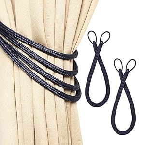 2 pack curtain 4 strand ropes tiebacks tie-backs curtain handmade holdbacks polyester 4 strand cord rope tieback - blue