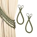 2 Pack Curtain 4 Strand Ropes Tiebacks Tie-Backs, Curtain Handmade Holdbacks, Polyester 4 Strand Cord Rope Tieback - Green