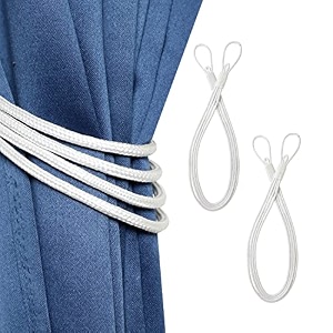 4 pack curtain 4 strand ropes tiebacks tie-backs curtain handmade holdbacks polyester 4 strand cord rope tieback - white