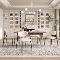 MALOL Dining Chairs Set of 4, Curved Back Kitchen Room Chairs with Metal Legs and Anti Slip Pads, Upholstered Dining Chair for Home and Restaurant, Beige