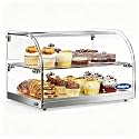Malphi 22" Commercial Countertop Pastry Bakery Display Case with Front Curved Glass and Rear Door,1.5 cu. ft.Bread Cookie Donut Display Box,ETL Certified