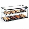 Malphi 30in. Tiered Pastry Bakery Display Case with Glass Shelf and Sliding Door,3cu. ft. Capacity|Large Bread Cookie Display Box | 29.3" x 15.3" x 15.4"