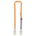 Malta Dynamics 6-Foot Single External Shock Absorbing Lanyard with 2 Steel Snap Hooks, Durable Polyester Webbing, Easy Inspection, OSHA and ANSI Compliant