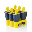 Malti Ice Cream Moulds for Freezer 6 PCS Plastic Popsicle Mold Set with Stand, Reusable Ice Cream Maker for Homemade Kulfi, Ice Candy, Frozen Yogurt, Juice, Chocolate & Fruit Pops
