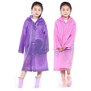 malvina kids girl39s prime pvc full sleeve raincoat pack of 02-purple-pink