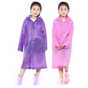 malvina kids girl39s prime pvc full sleeve raincoat pack of 02-purple-pink