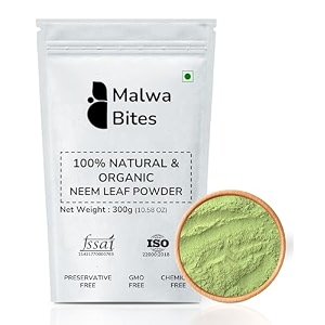 malwa bites organic neem leaves powder 900g  neem powder for eating and drinking  azadirachta indica for skin and hair  vembu powderveppa powder  300g pack of 3