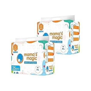 mama39s magic  baby pant diapers  extra soft - all round protection  super slim elastic  anti bacterial - absorbent material  size - xl  total piece - 25 pack of 1