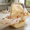 Mama Luv Mee 5 in 1 DLX Baby Carry Cot &amp; Rocking Chair with Adjustable Handle | Large Canopy | Safety Lap Belt | Anti-Mosquito | Double Cushioned Washable Seat (Beige) (Plastic)