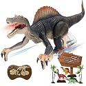 MAMABOO Remote Control Dinosaur Toys for Boys Electronic RC Spray Raptor Toy Walking Roaring Jurassic Spinosaurus Realistic 18.1" Dino Birthday Gift for Kids 3 4 5 6 7 8