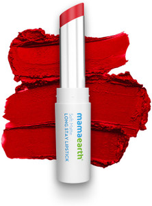 mamaearth soft matte long stay lipstick with jojoba oil  vitamin e for 12 hour long stay