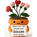 MAMAGIFTREE Affirmations Crochet Positive Plant –Encouragement Knitted Flowers Gift for Growth & Uplifting –Thoughtful Motivation Gifts for Student, Teen, Women Friend, Sister, Bestie, BFF, Coworker