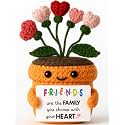 MAMAGIFTREE Friendship Gift for Best Friend - Handmade Crochet Heart Flower with Cute Message Card - Birthday, Christmas, Galentines, Farewell &amp; Appreciation Present for Women, Sisters, Besties