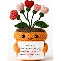 MAMAGIFTREE Sentimental Gift - Handmade Crochet Heart Flower Plush with Sweet Quote Card - Mother’s Day, Shower Celebration, Teacher Appreciation, Birthday &amp; Friendship Present