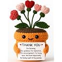 MAMAGIFTREE Thank You Gift for Teacher, Mentor, Coworker - Handmade Crochet Heart Flower with Appreciation Card - Graduation, Farewell, Retirement, Christmas, Thanksgiving Present