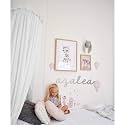 MAMERIA Kids Bed Canopy with Frills Cotton Hanging Tent Curtain Net for Reading Nook Hideaway Bedding Play Room Decor (White)