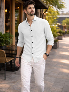 Mameru Men Regular Fit Solid Spread Collar