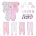 MAMIMAKA Newborn Layette Gift Set Bodysuits Pants for Baby Girl and Boy 24 Piece 100% Cotton Essentials and Accessories