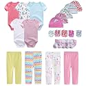 MAMIMAKA Newborn Layette Gift Set Bodysuits Pants for Baby Girl and Boy 24 Piece 100% Cotton Essentials and Accessories