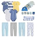 MAMIMAKA Newborn Layette Gift Set Bodysuits Pants for Baby Girl and Boy 24 Piece 100% Cotton Essentials and Accessories