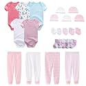 MAMIMAKA Newborn Layette Gift Set Bodysuits Pants for Baby Girl and Boy 24 Piece 100% Cotton Essentials and Accessories