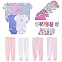 MAMIMAKA Newborn Layette Gift Set Bodysuits Pants for Baby Girl and Boy 24 Piece 100% Cotton Essentials and Accessories