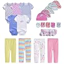 MAMIMAKA Newborn Layette Gift Set Bodysuits Pants for Baby Girl and Boy 24 Piece 100% Cotton Essentials and Accessories