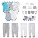 MAMIMAKA Newborn Layette Gift Set Bodysuits Pants for Baby Girl and Boy 24 Piece 100% Cotton Essentials and Accessories