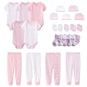 MAMIMAKA Newborn Layette Gift Set Bodysuits Pants for Baby Girl and Boy 24 Piece 100% Cotton Essentials and Accessories