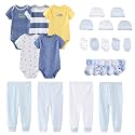 MAMIMAKA Newborn Layette Gift Set Bodysuits Pants for Baby Girl and Boy 24 Piece 100% Cotton Essentials and Accessories