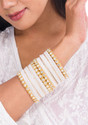 Mamon Creations Metal, Fabric, Alloy Crystal Gold-plated Bangle Set