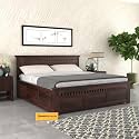Mamta Furniture Sheesham Wood Queen Size Bed with Box Storage | Walnut Finish | Palang for Bedroom | Double Bed Frame with Headboard | Master Bedroom | Guest Room