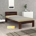 Mamta Furniture Sheesham Wood Single Bed with Walnut Finish | Bedroom Wooden Bed Frame | Single Size Palang for Indian Home | Master Bedroom | Guest Room