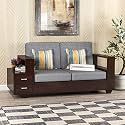 Mamta Furniture Solid Sheesham Wood 2 Seater Sofa | Walnut Finish | Wooden Loveseat | Compact Two Seater Couch Set | Living Room | Drawing Room | Without Pillow