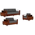 Mamta Furniture Solid Sheesham Wood 6 Seater Sofa Set with Side Drawers Storage for Living Room &amp; Home Furniture - Natural Teak Finish (3+2+1 Seater)