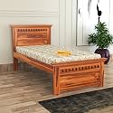 Mamta Furniture Solid Sheesham Wood Bedroom Furniture Single Bed Without Storage Without Mattress for Bedroom, Living Room, Hotel, Guest Room (Standard, Honey Finish)