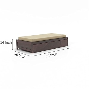 mamta furniture solid sheesham wood diwan cum bed with storage 3 seater sofa cum couch divan cot for home hall divan bed for living room with mattress and without pillow-walnut finish3-person sofa