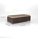Mamta Furniture Solid Sheesham Wood Diwan Cum Bed with Storage, 3 Seater Sofa Cum Couch, Divan Cot for Home Hall Divan Bed for Living Room, Without Mattress and Without Pillow - Walnut Finish