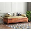 Mamta Furniture Solid Sheesham Wood Diwan Cum Bed With Storage,3 Seater Sofa Cum Couch,Divan Cot For Home Hall Divan Bed For Living Room,Without Mattress And Pillow-Honey Finish,3-Person Sofa,Bronze