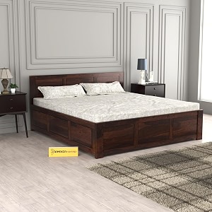 mamta furniture solid sheesham wood king size bed with box storage for bedroom furniture wooden palang for living room furniture walnut finish