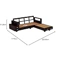 Mamta Furniture Sheesham Wood L Shape Sofa with Storage Drawer