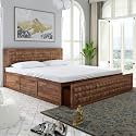 Mamta Furniture Solid Sheesham Wood Platform King Size Double Bed with Storage for Home Bedroom Hotel - (Wood Finish Brown)